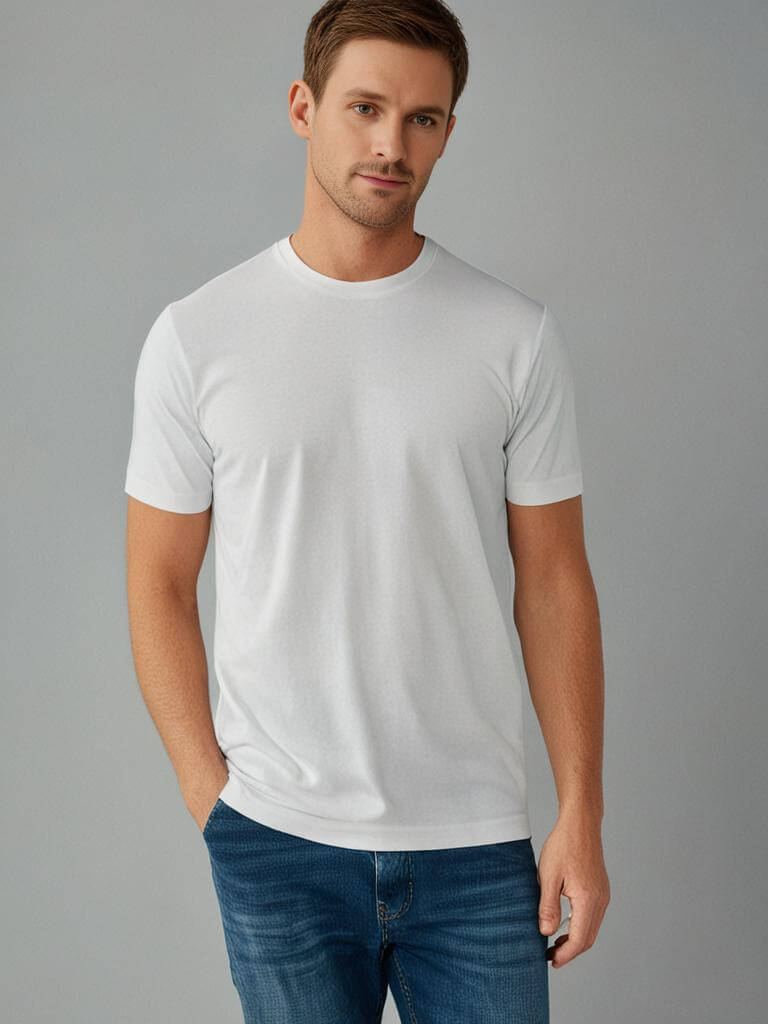 Monak Crewneck Single in white, showcasing soft fabric and tailored fit for ultimate comfort.